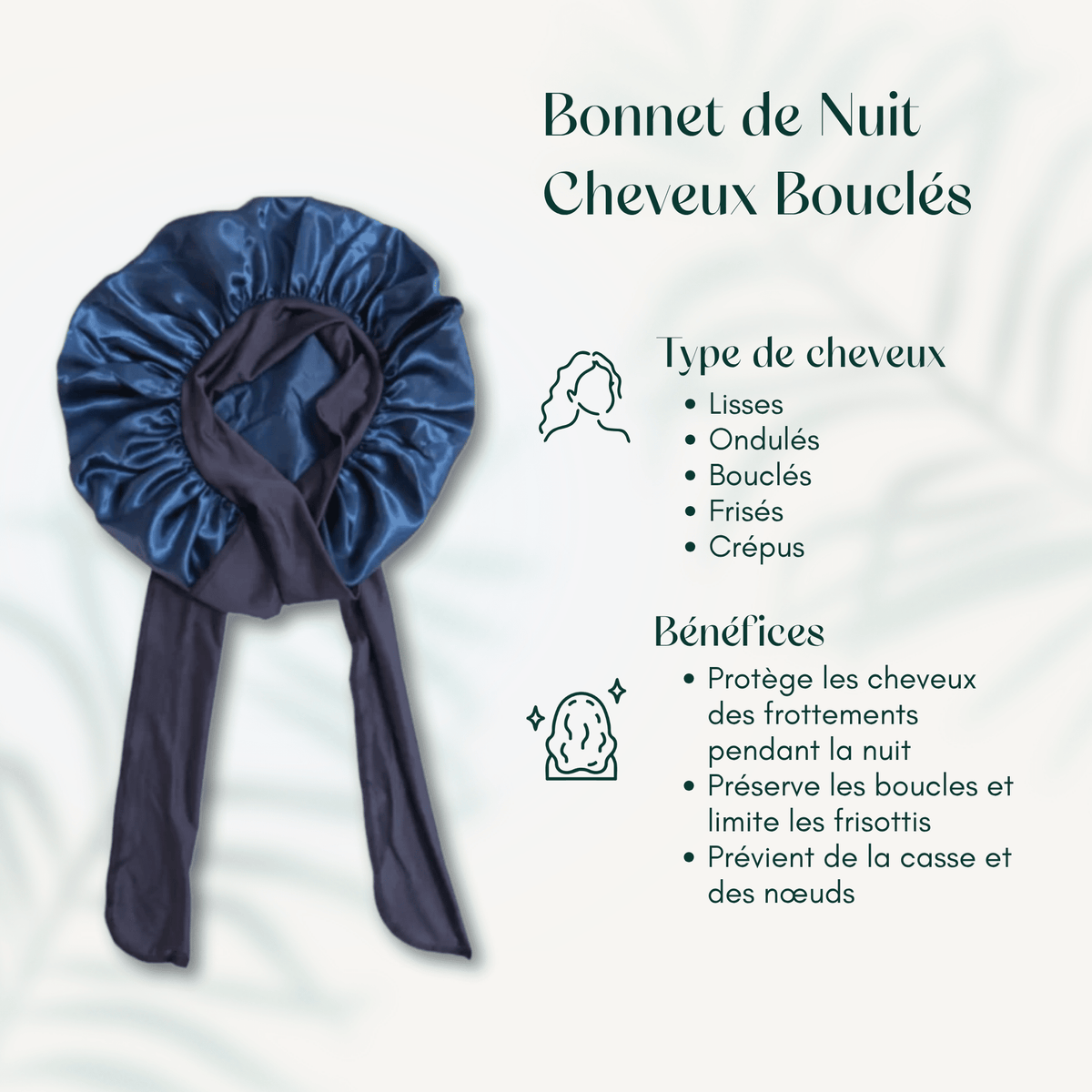 Bonnet de Nuit Cheveux Bouclés