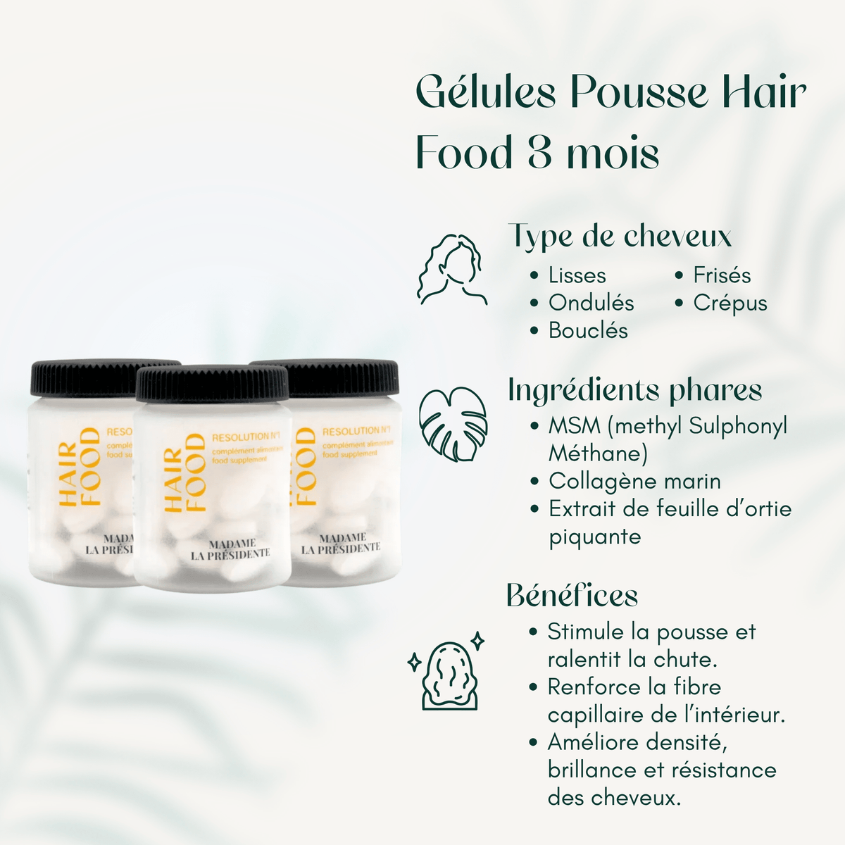 Gélules Pousse Hair Food 3 mois