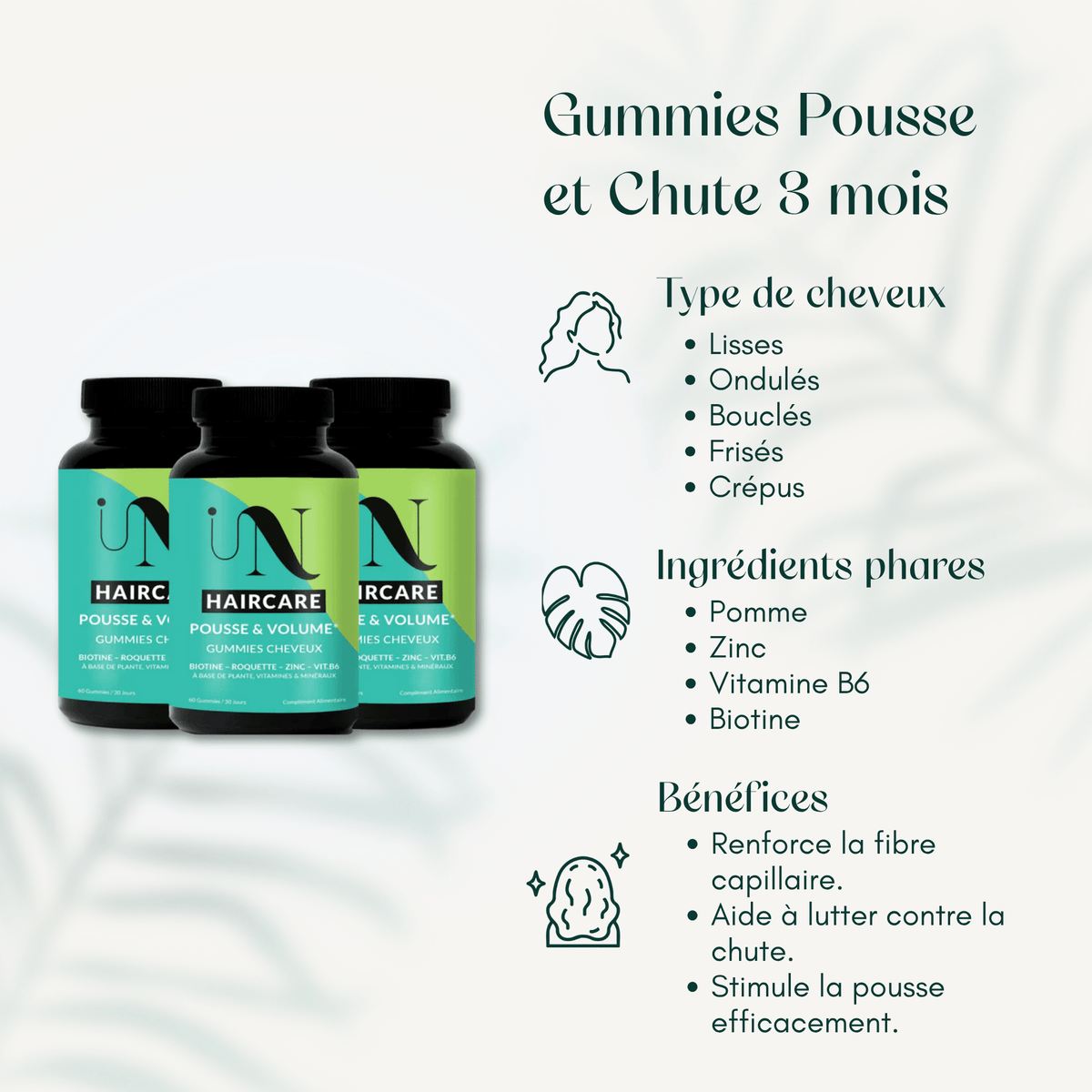 Gummies Pousse et Chute 3 mois