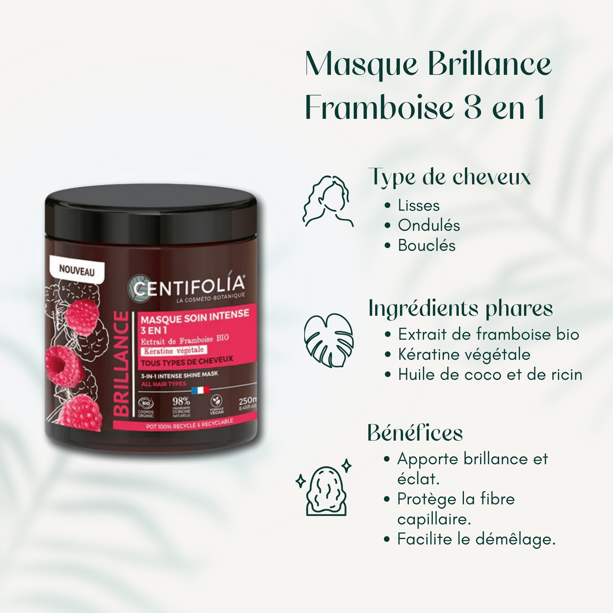 Masque Brillance Framboise 3 en 1