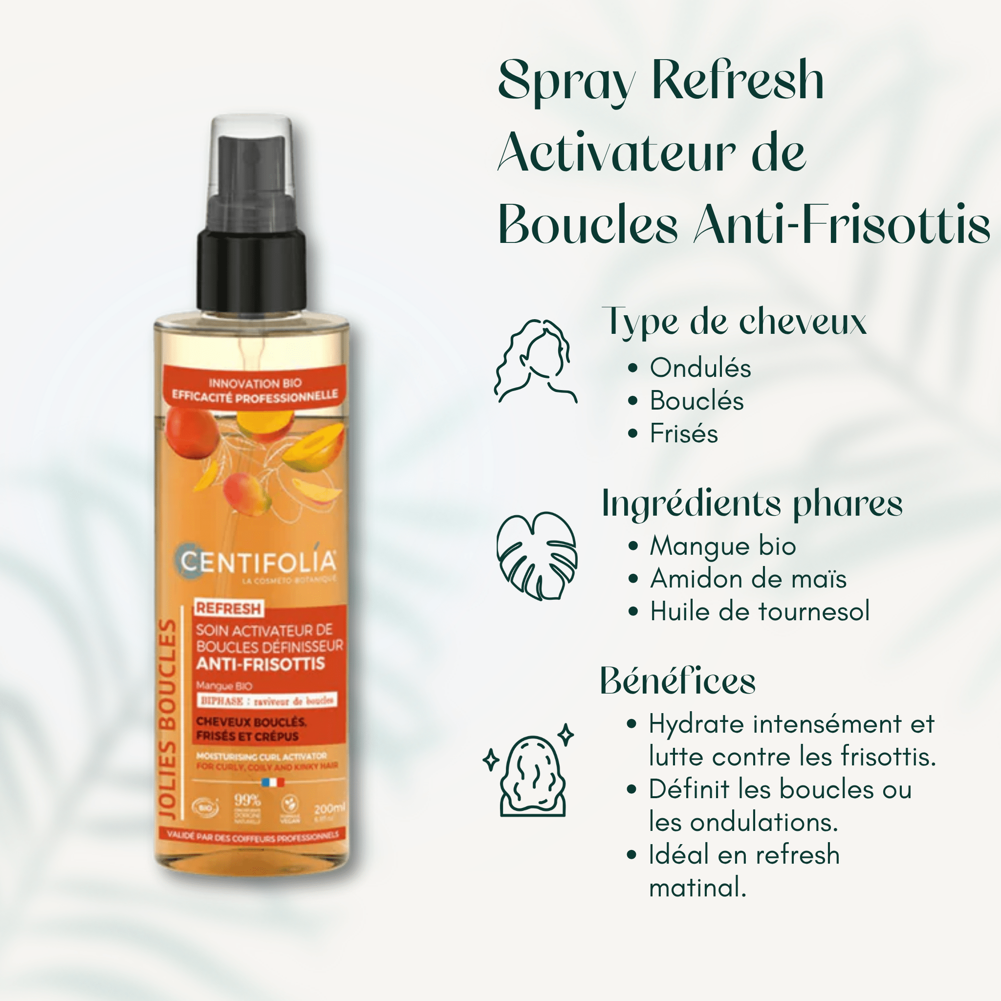 Spray Refresh Activateur de Boucles Anti-Frisottis