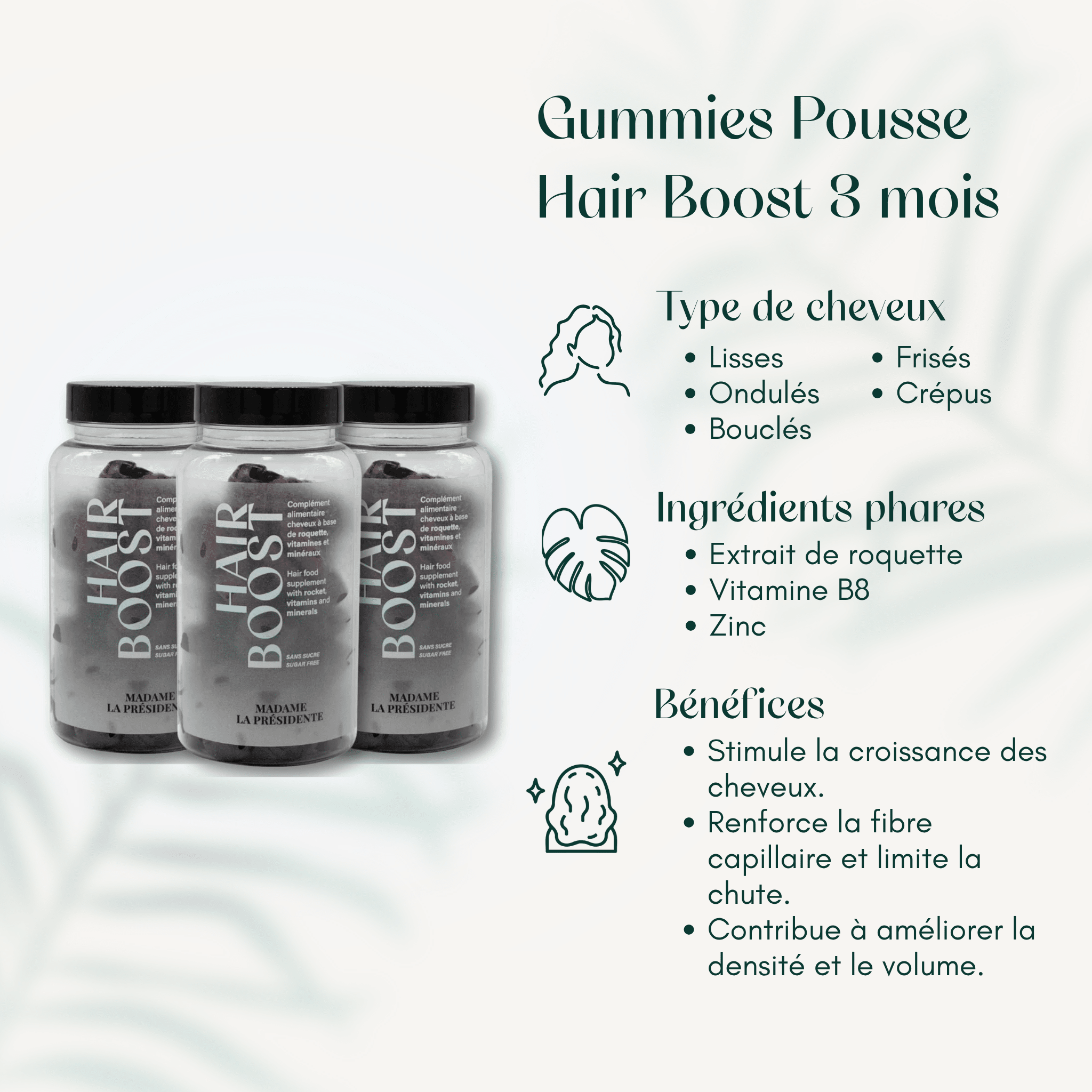 Gummies Pousse Hair Boost 3 mois