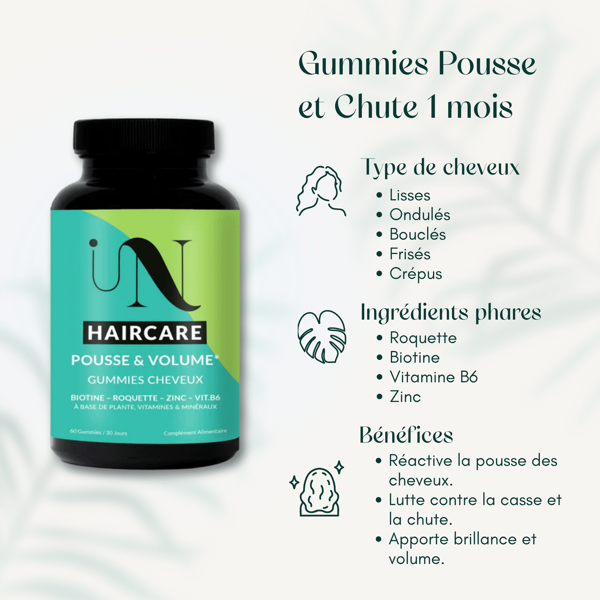 Gummies Pousse et Chute 1 mois