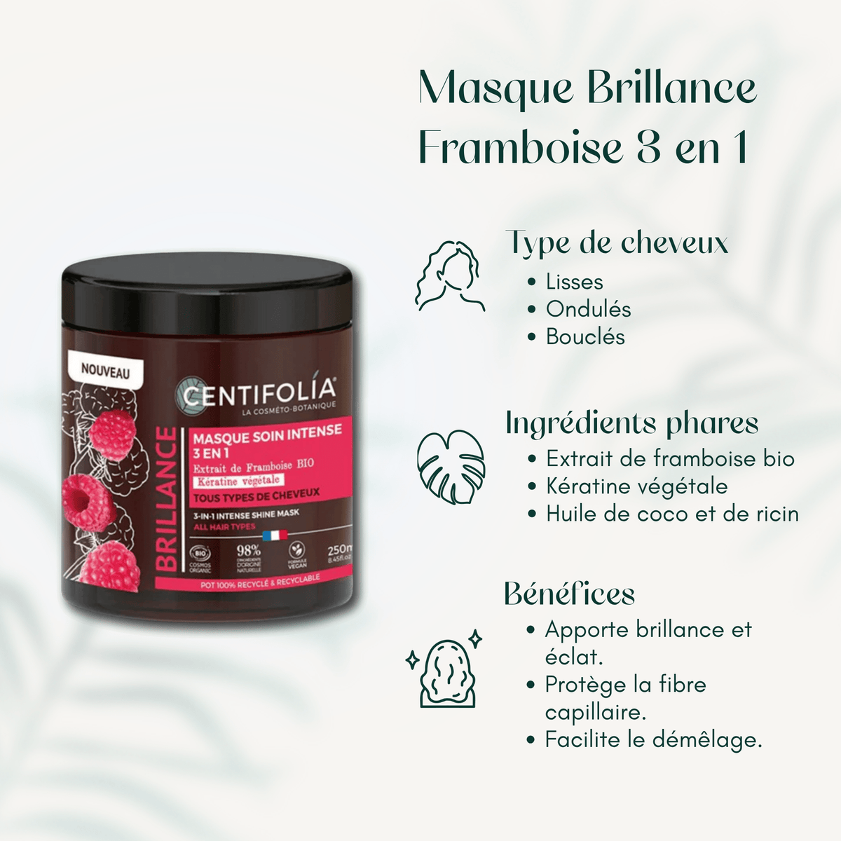 Masque Brillance Framboise 3 en 1