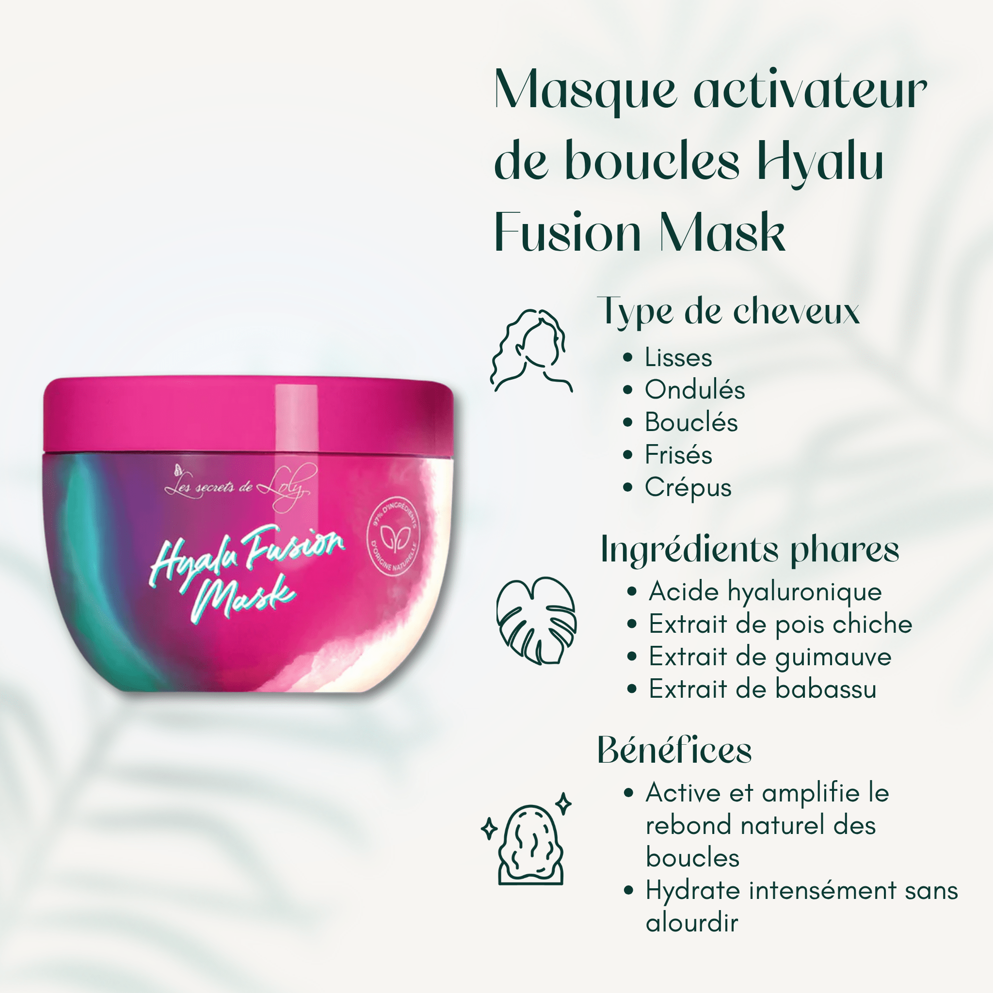 Masque activateur de boucles Hyalu Fusion Mask