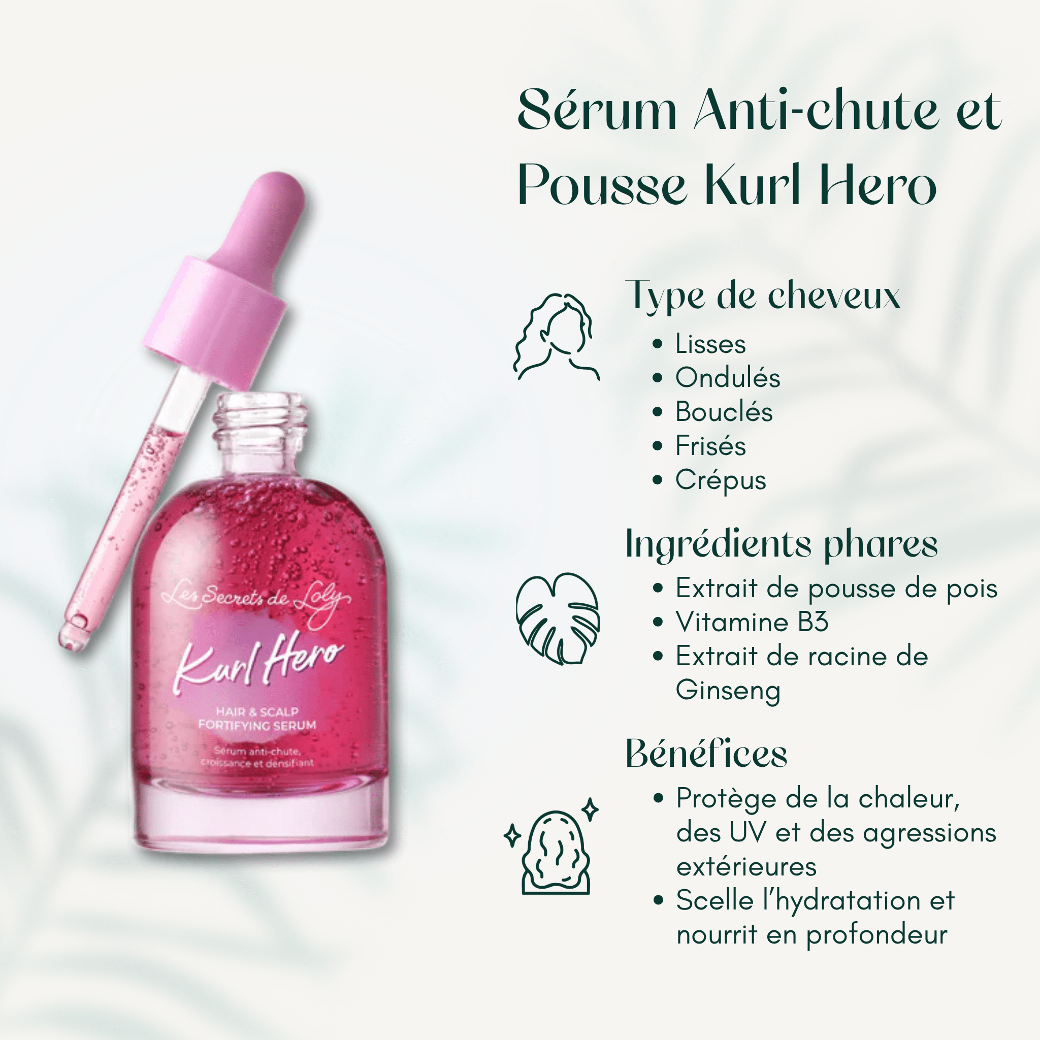 Sérum Anti-chute et Pousse Kurl Hero
