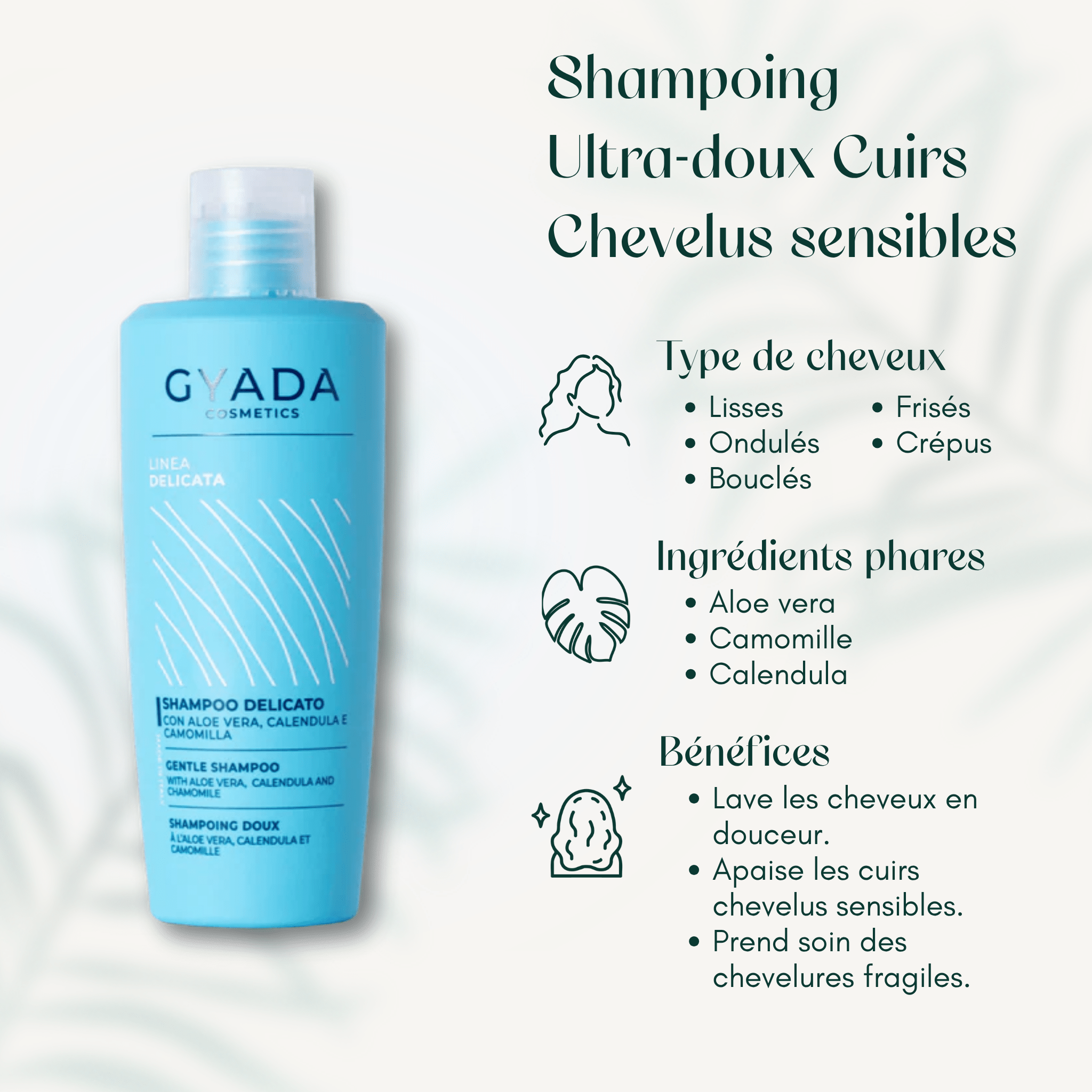 Shampoing Ultra-doux Cuirs Chevelus sensibles
