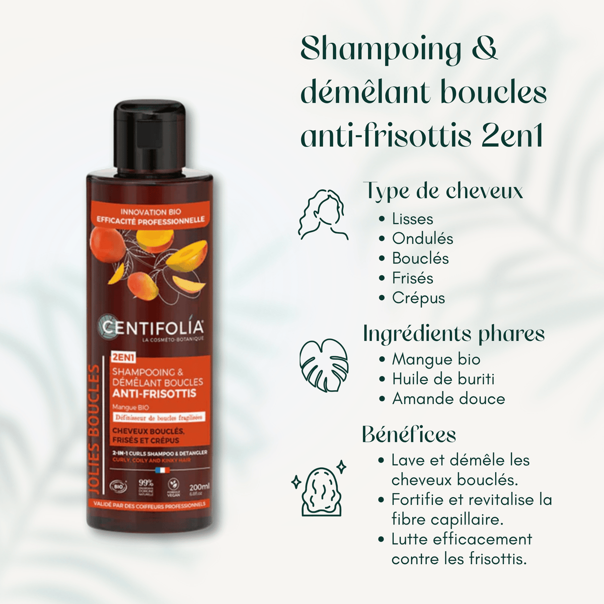 Shampoing & démêlant boucles anti-frisottis 2en1